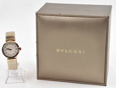 Lot 1001 - BULGARI; an 18ct yellow and white gold lady's '...