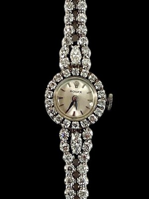 Lot 641 - ROLEX; a lady's vintage 18ct white gold...