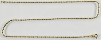 Lot 833 - A 9ct yellow gold twist link necklace, length...