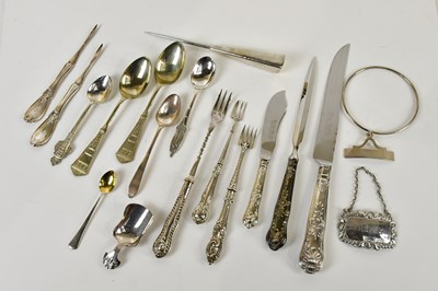 Lot 174 - A group of sterling, hallmarked silver, and...