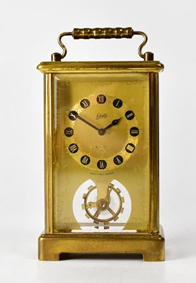 Lot 119 - SCHATZ; a brass cased carriage clock with...