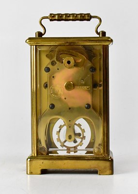 Lot 119 - SCHATZ; a brass cased carriage clock with...