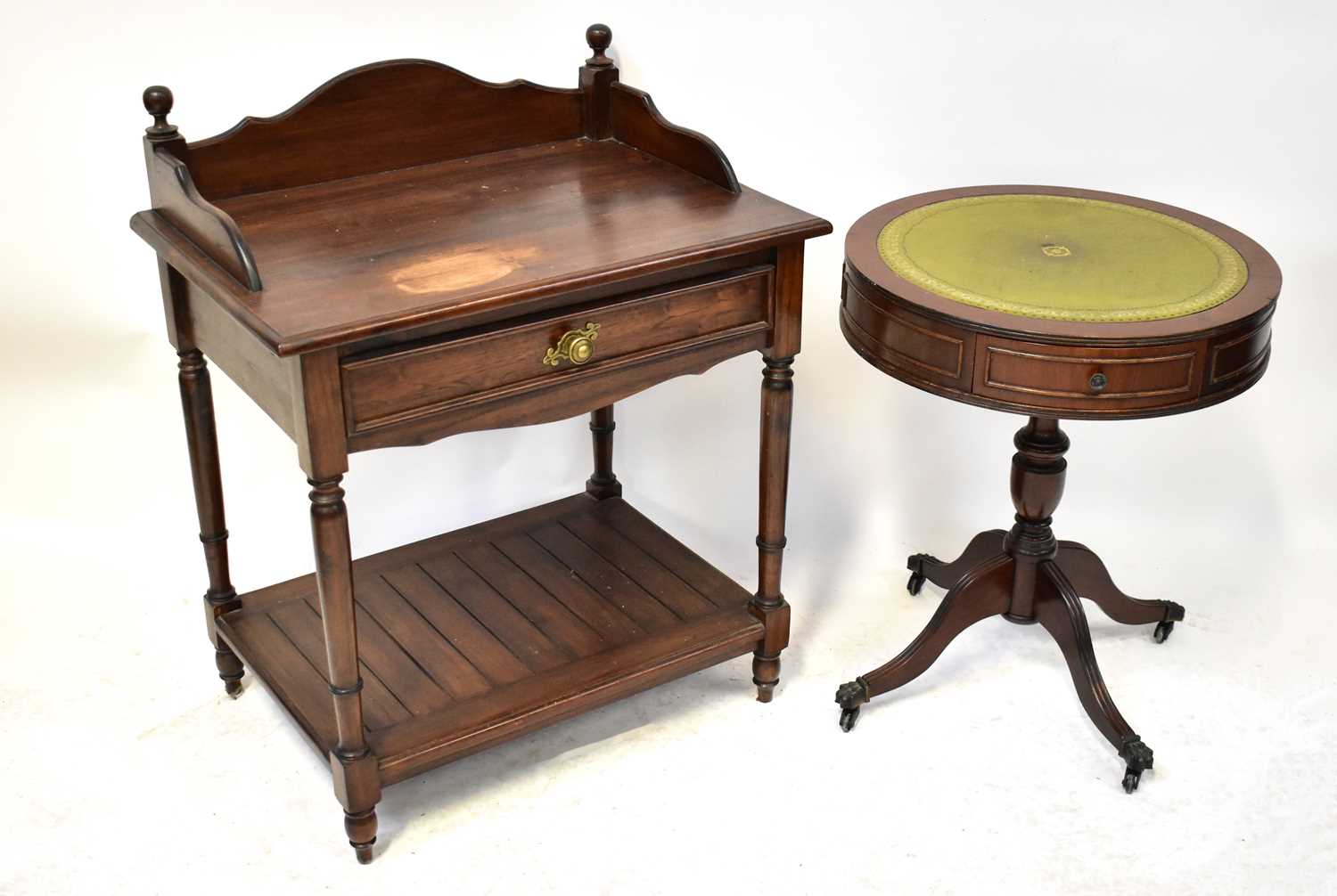 Lot 35 - A reproduction wash stand with single drawer...