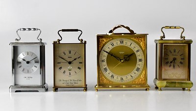 Lot 131 - Four various carriage-style clocks comprising...