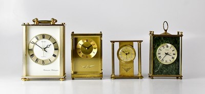 Lot 137 - Four carriage-style and table clocks,...