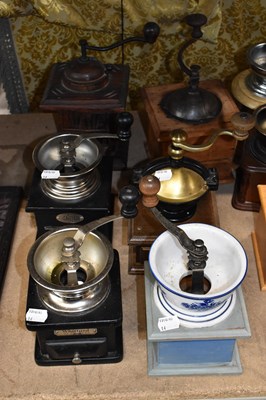 Lot 362 - Fourteen various wooden and metal coffee...