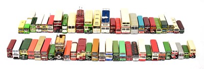 Lot 309 - A selection of diecast model buses, trams and...