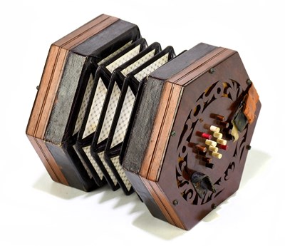 Lot 234 - ROCK CHIDLEY; a 19th century walnut concertina