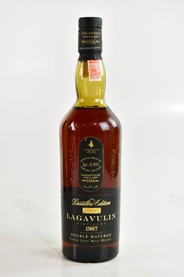 Lot 878 - WHISKY; a single bottle of Lagavulin double...