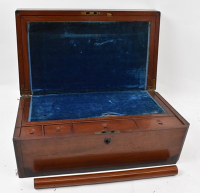 Lot 350 - A large 19th century wooden writing slope,...