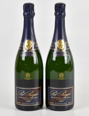 Lot 765 - CHAMPAGNE; two bottles of Pol Roger Sir...