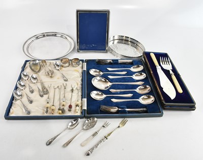 Lot 16 - A small collection of plated cutlery mainly...