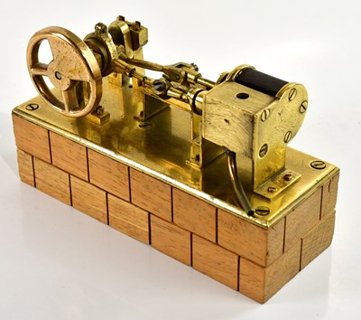 Lot 1026 - A brass scratch built steam twin piston model...