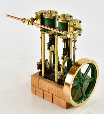 Lot 1021 - A scratch built live steam vertical twin...