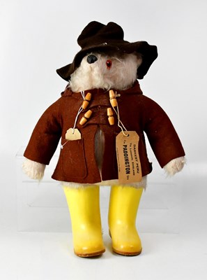 Lot 346 - PADDINGTON BEAR; a vintage stuffed toy with...