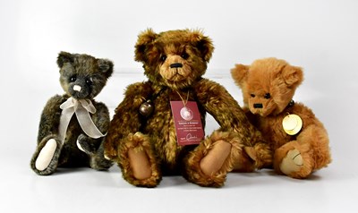 Lot 399 - CHARLIE BEARS; three teddy bears, comprising...