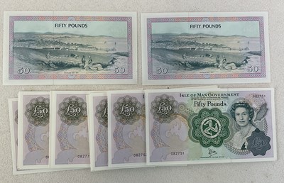 Lot 371 - ISLE OF MAN; a consecutive run of fifty fifty...