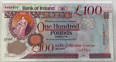 Lot 377 - BANK OF IRELAND; a Belfast one hundred pound...