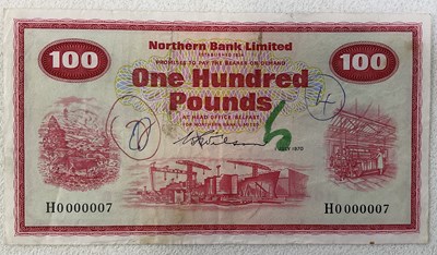 Lot 379 - NORTHERN BANK LTD; a one hundred pound note, 1...