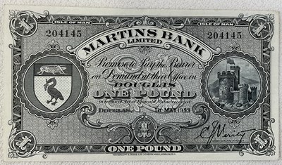 Lot 414 - MARTINS BANK, DOUGLAS; one pound note, 204145,...