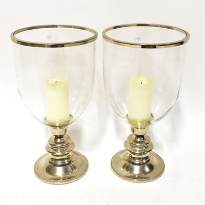 Lot 113 - A pair of modern hurricane/storm lanterns with...