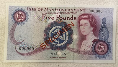 Lot 401 - ISLE OF MAN GOVERNMENT; a five pound specimen...