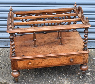 Lot 139 - A 19th century burr walnut Canterbury with...