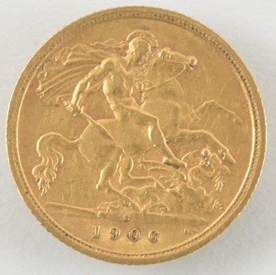 Lot 980 - An Edward VII half sovereign, 1906, Sydney Mint.