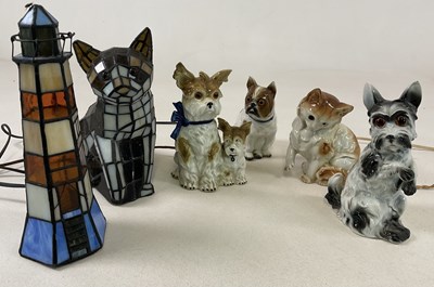 Lot 682 - A collection of vintage lamps styled as cats...