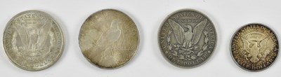 Lot 990 - Two American Morgan silver dollars, 1901 and...