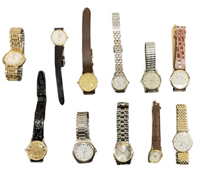 Lot 1044 - Eleven gentleman's wristwatches, mostly Rotary,...