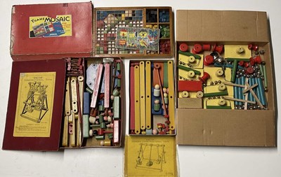 Lot 103 - ESCOR; two 1950s wooden construction toy sets,...