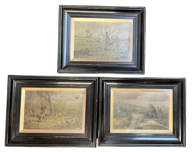 Lot 265 - UNATTRIBUTED; a set of three oils on canvas,...