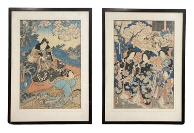 Lot 325 - A pair of early 20th century Japanese woodcut...