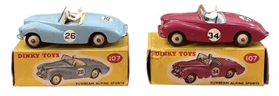 Lot 536 - DINKY TOYS; two boxed Sunbeam Alpine sports...