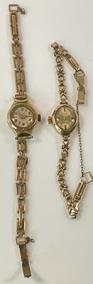 Lot 649 - Two 9ct yellow gold lady's vintage...