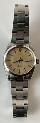 Lot 644 - ROLEX; a gentleman's vintage Oyster stainless...