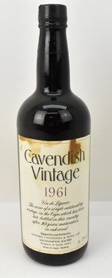 Lot 208 - WINE; a bottle of Cavendish Vintage 1961 Vin...