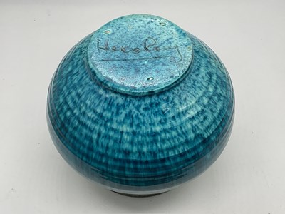 Lot 194 - ACCOLAY; a pottery vase of ribbed form and...