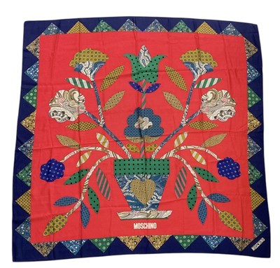 Lot 517 - SALVATORE FERRAGAMO: a vintage silk scarf,...