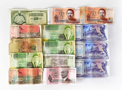 Lot 537 - A collection of international banknotes...