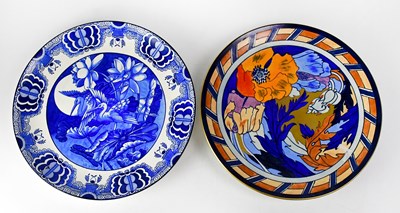 Lot 233 - WOODS & CO; two chargers, a blue and white...