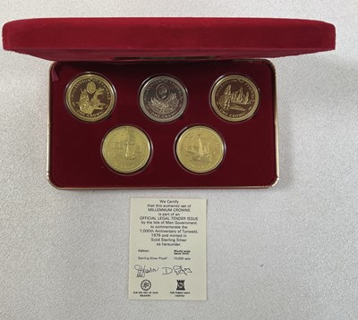 Lot 384 - A cased set of five encapsulated commemorative...