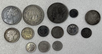 Lot 390 - VICTORIAN COINS; various loose coins including...