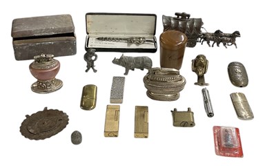 Lot 408 - A quantity of assorted lighters, table...