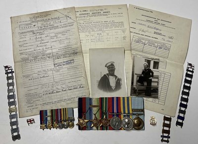 Lot 62 - A WWII and Korean War Royal Navy Medal group...