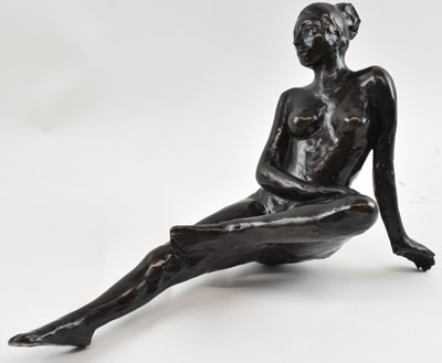 Lot 687 - An Art Deco style abstract bronze figure of a...