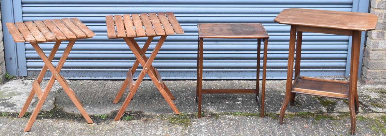 Lot 140 Two reproduction side tables, and a pair of