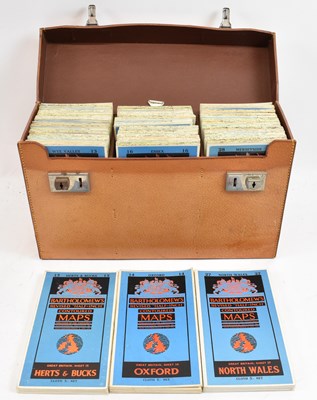 Lot 356 - A leather portable map box with contents of...