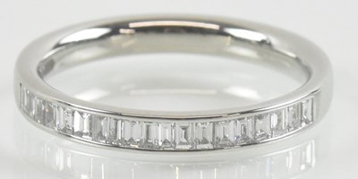 Lot 1235 - A modern platinum and diamond set half...